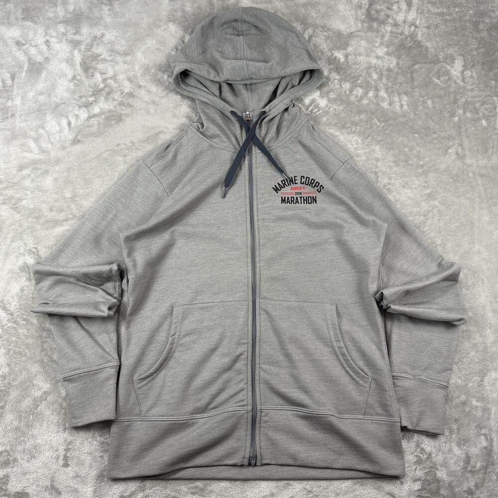 Deadstock NWT Brooks Marine Corps Marathon Women’s Grey Full-zip Jacket Size M